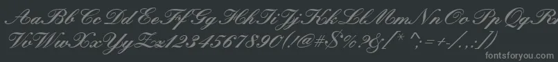 Kunstlerschreibschdbol Font – Gray Fonts on Black Background