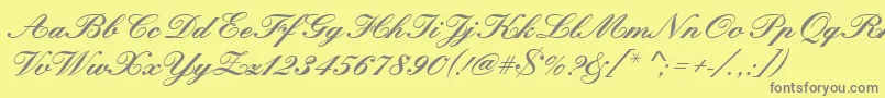 Kunstlerschreibschdbol Font – Gray Fonts on Yellow Background