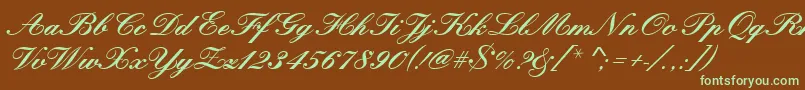 Kunstlerschreibschdbol Font – Green Fonts on Brown Background