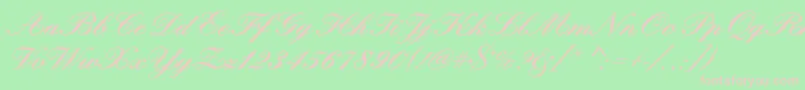 Kunstlerschreibschdbol Font – Pink Fonts on Green Background