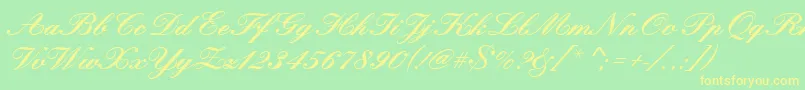 fuente Kunstlerschreibschdbol – Fuentes Amarillas Sobre Fondo Verde