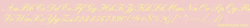 Kunstlerschreibschdbol Font – Yellow Fonts on Pink Background