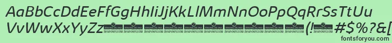 KabrioAbarthBookItalicTrial Font – Black Fonts on Green Background