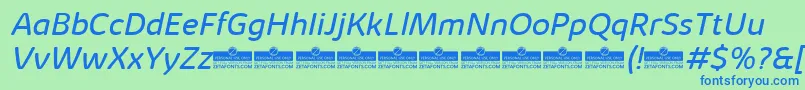 KabrioAbarthBookItalicTrial Font – Blue Fonts on Green Background