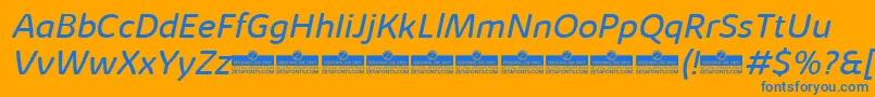 KabrioAbarthBookItalicTrial Font – Blue Fonts on Orange Background