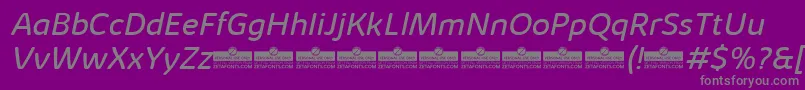 Fonte KabrioAbarthBookItalicTrial – fontes cinzas em um fundo violeta
