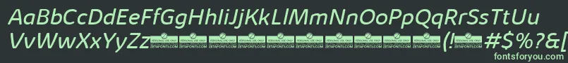 KabrioAbarthBookItalicTrial-fontti – vihreät fontit mustalla taustalla