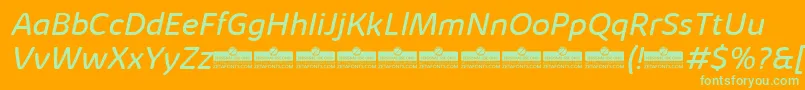 KabrioAbarthBookItalicTrial Font – Green Fonts on Orange Background