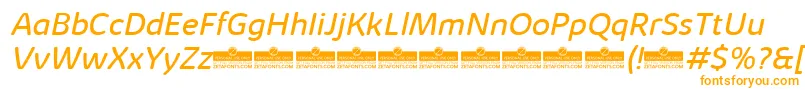 KabrioAbarthBookItalicTrial Font – Orange Fonts on White Background