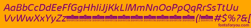 KabrioAbarthBookItalicTrial Font – Purple Fonts on Orange Background