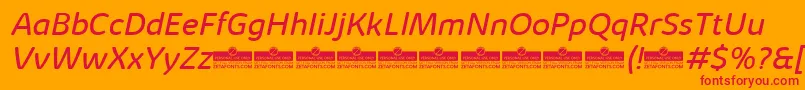Fonte KabrioAbarthBookItalicTrial – fontes vermelhas em um fundo laranja