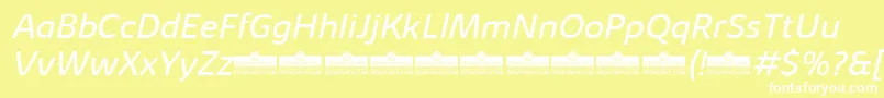 KabrioAbarthBookItalicTrial Font – White Fonts on Yellow Background