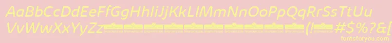 KabrioAbarthBookItalicTrial Font – Yellow Fonts on Pink Background