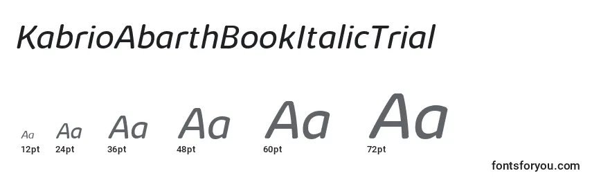 Размеры шрифта KabrioAbarthBookItalicTrial