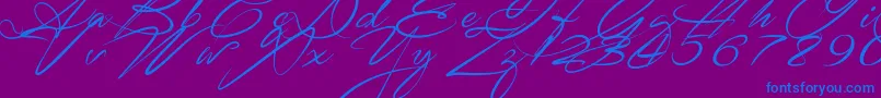 SignaritaZhaiRhianne Font – Blue Fonts on Purple Background