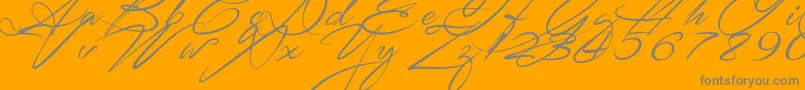 SignaritaZhaiRhianne-Schriftart – Graue Schriften auf orangefarbenem Hintergrund