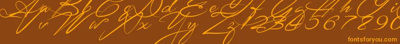 SignaritaZhaiRhianne Font – Orange Fonts on Brown Background