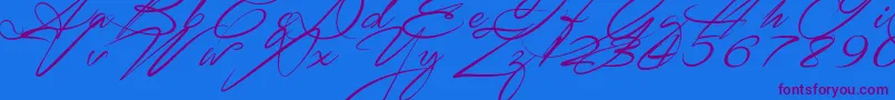 SignaritaZhaiRhianne Font – Purple Fonts on Blue Background