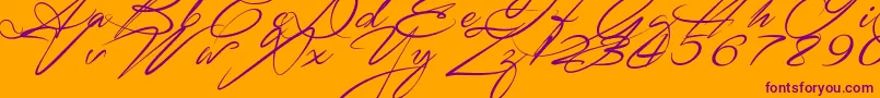 SignaritaZhaiRhianne Font – Purple Fonts on Orange Background