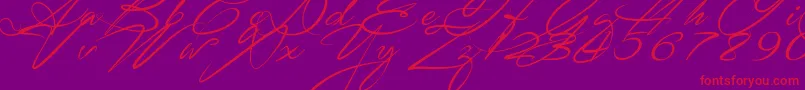 SignaritaZhaiRhianne Font – Red Fonts on Purple Background