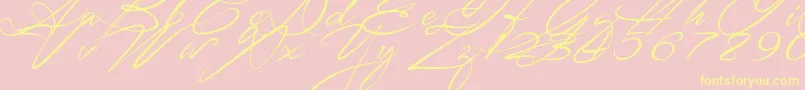 SignaritaZhaiRhianne Font – Yellow Fonts on Pink Background