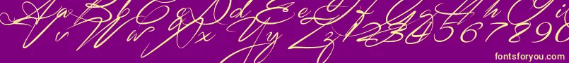 SignaritaZhaiRhianne Font – Yellow Fonts on Purple Background