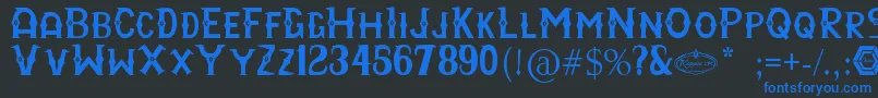 RayyanCfc Font – Blue Fonts on Black Background