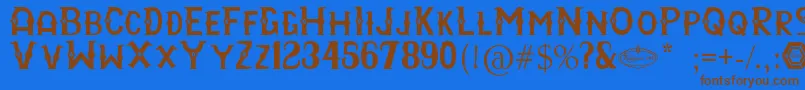 RayyanCfc Font – Brown Fonts on Blue Background