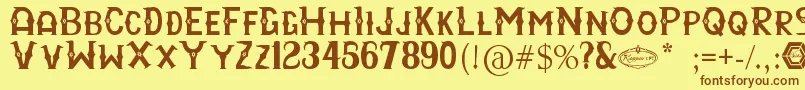 RayyanCfc Font – Brown Fonts on Yellow Background
