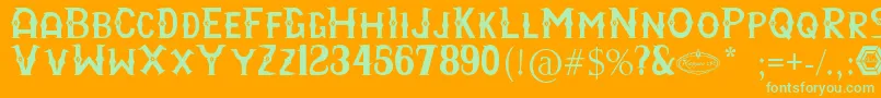 Czcionka RayyanCfc – zielone czcionki na pomarańczowym tle