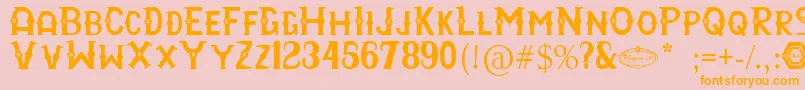 RayyanCfc Font – Orange Fonts on Pink Background