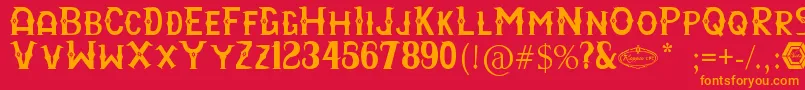 RayyanCfc Font – Orange Fonts on Red Background