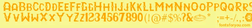 RayyanCfc Font – Orange Fonts on Yellow Background