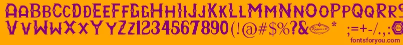 RayyanCfc Font – Purple Fonts on Orange Background