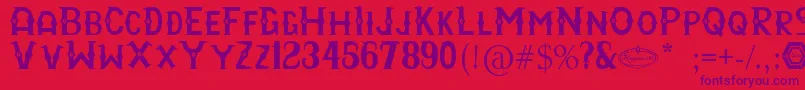 RayyanCfc Font – Purple Fonts on Red Background