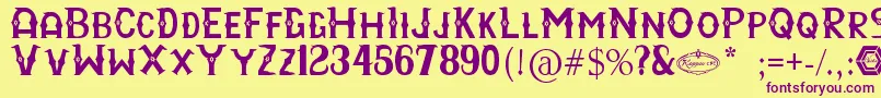 RayyanCfc Font – Purple Fonts on Yellow Background