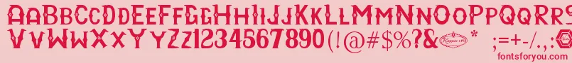 フォントRayyanCfc – ピンクの背景に赤い文字
