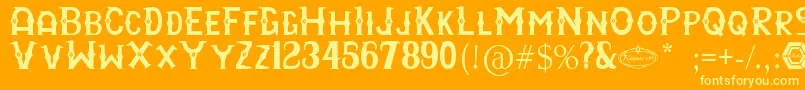 RayyanCfc Font – Yellow Fonts on Orange Background