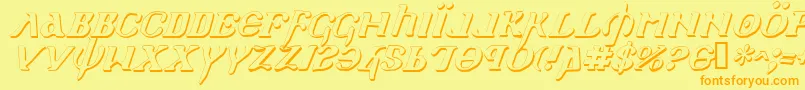 Holyv2si-Schriftart – Orangefarbene Schriften auf gelbem Hintergrund