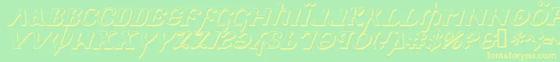 フォントHolyv2si – 黄色の文字が緑の背景にあります