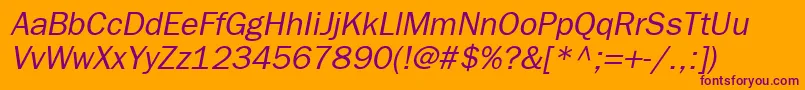 FrankfurtgothicItalic Font – Purple Fonts on Orange Background