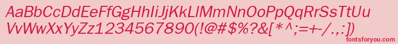 FrankfurtgothicItalic Font – Red Fonts on Pink Background