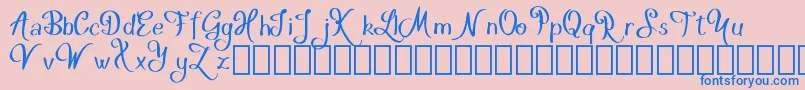 HakytDemo-Schriftart – Blaue Schriften auf rosa Hintergrund