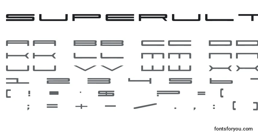 SuperUltra911フォント–アルファベット、数字、特殊文字