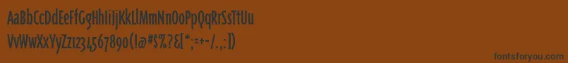 Więcej informacji o czcionce Triplexcondregular Czcionka Triplexcondregular – czarne czcionki na brązowym tle
