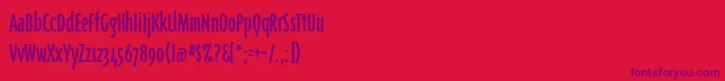 Triplexcondregular Font – Purple Fonts on Red Background