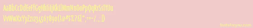 Triplexcondregular Font – Yellow Fonts on Pink Background