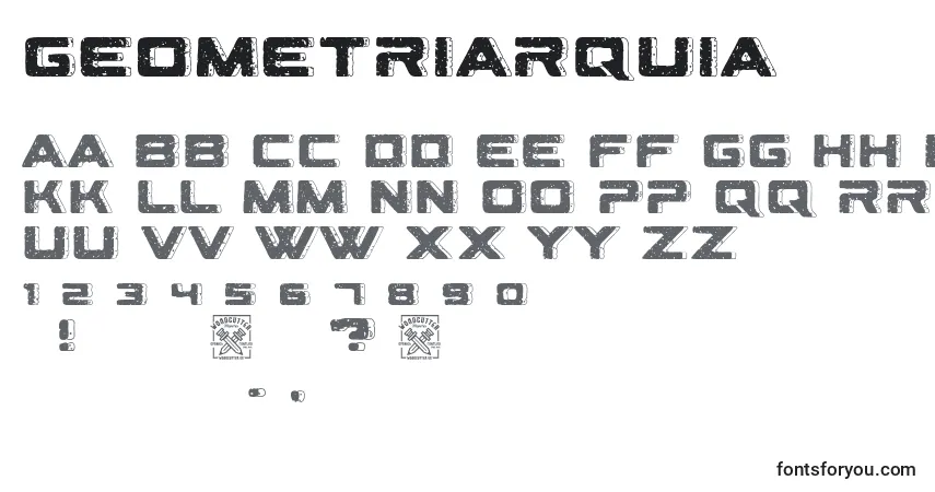 Шрифт Geometriarquia – алфавит, цифры, специальные символы