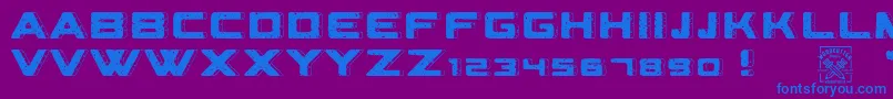 フォントGeometriarquia – 紫色の背景に青い文字