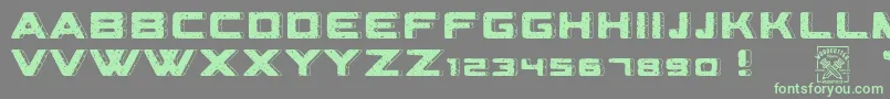 Geometriarquia Font – Green Fonts on Gray Background
